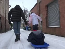 Children Sledging in Snow - Gosforth News Clip