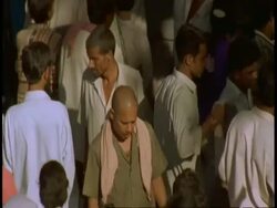 CU crowds at Hindu Temple, Bandhavgarh National Park, India Stock Footage