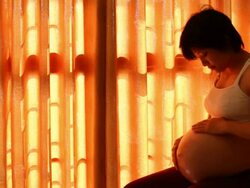 Asia Pregnant woman expecting a baby Stock Footage