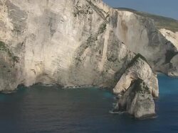 WS AERIAL View of Coase of Zakynthos and beautiful bays and rock mountain / Zakynthos, Ionian Islands, Greece Stock Footage