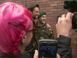 EVENT CAPSULE REPORTER/CLEAN: Hugh Jackman absail for Help the Heroes/ X-Men origins: Wolverine 04/16/2009 Stock Footage