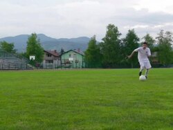 HD: Slo-Mo Shot of Soccer Goalie in Defensive action Stock Footage