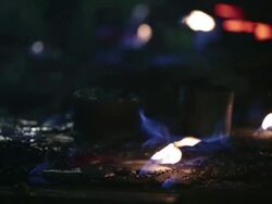 fire of Melting Metal in the Foundry Stock Footage