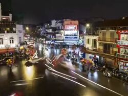 TL, WS, HA Traffic and pedestrians at rush hour in the centre of Hanoi / Hanoi, Vietnam Stock Footage