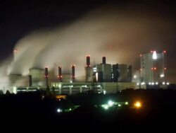 NTSC:(Loopable) Powerstation at night Stock Footage