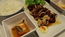 Eating squid japanese food Stock Footage