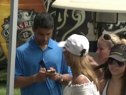 ATMOSPHERE: Golf Course and celebrity guests Stock Footage