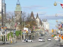 Police lockdown in Ottawa, Canada after soldier is killed by Islamic radical Stock Footage
