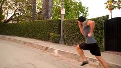 Man Running Slow Motion Stock Footage