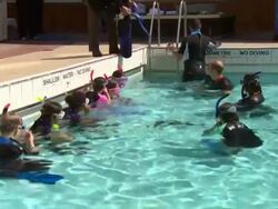 Prince William Putting Snorkel On In Swimming Pool News Clip