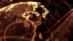 Broadcast earth globe - travelling informations Stock Footage