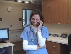 Nurse on Phone Stock Footage