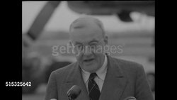 John Foster Dulles press conference after Paris talks on Indochina War News Clip