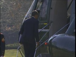 President Barack Obama is still getting used to some details of his new life, including the fact he has to duck when boarding his presidential helicopter. The 6-foot-1-inch Obama bumped his head Monday when boarding Marine One. News Clip