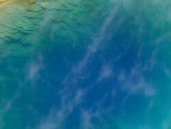 ECU ZO DS AERIAL Shot of Grand Prismatic Spring / Wyoming, United States Stock Footage