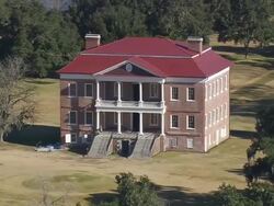 MS AERIAL Shot of Drayton Hall Plantation / South Carolina, United States Stock Footage