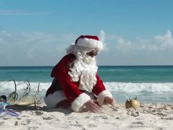Crazy Santa Beach Stock Footage