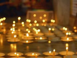 candle in indoor of temple Stock Footage