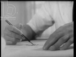 Edward Hopper, Minoru Yamasaki, Richard Hunt, and Ansel Adams at work in 1965 Stock Footage