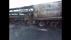 CLEAN: Tanker-bus crash inferno kills 36 in China News Clip