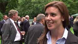 Theresa May welcomes England Women's Cricket and Women's Rugby teams to a reception at Downing Street. News Clip