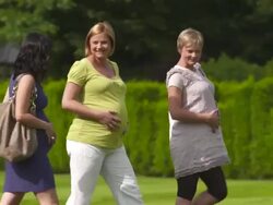 HD: Pregnant Women Having Fun Outdoors Stock Footage