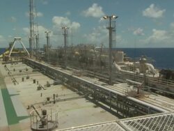Deck of Challis Venture, FPSO; oil production platform, Australia Stock Footage