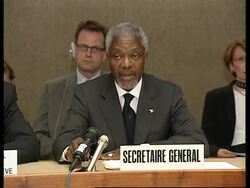 UN chief says Iraq war caused "deep divisions" in UN News Clip