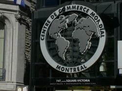 CU World Commerce Center of Montreal Logo  Stock Footage