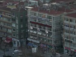  WS TU View of Traffic in city and ocean at dusk / Istanbul, Turkey Stock Footage