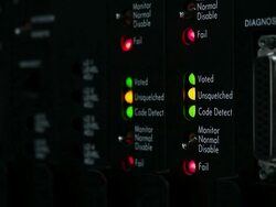 Close up TRUNK Radio LED status flashing Stock Footage