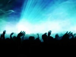 Dancing Crowd with Particles (Blue Version) - Loop Stock Footage
