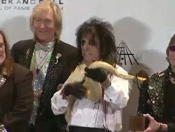 Michael Bruce, Neal Smith, Alice Cooper, Rob Zombie and Dennis Dunaway  Stock Footage
