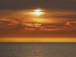 CU Belgium, Ostend, sunset above the sea  /Ostend, West Flanders, Belgium Stock Footage