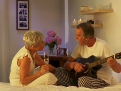Happy Senior Couple Singing Stock Footage