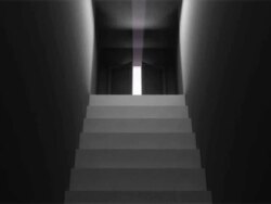 Shining Door with stairs Stock Footage