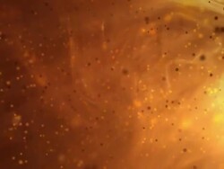 Defocused dust, smoke and yellow light Stock Footage