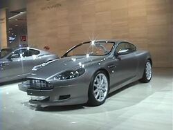 2004 Aston Martin DB9 cutaway display montage Stock Footage