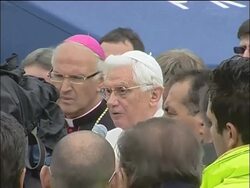 Pope tours areas affected by earthquake, comments News Clip