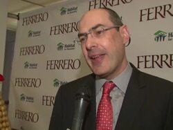 INTERVIEW: Mark Crozet at the Ferrero Chocolates and Evan Lysacek Fashion Event at New York NY.  Stock Footage