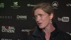 INTERVIEW - Samantha Power at 2016 Global Citizen Festival In Central Park To End Extreme Poverty By 2030 Stock Footage