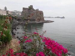 Aci Castello, view of the castle, was built in 1076 by the Normans Stock Footage