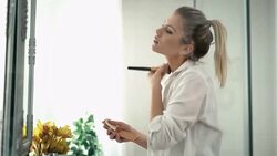 Morning makeup Stock Footage