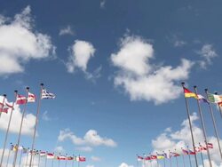 public international flags Stock Footage