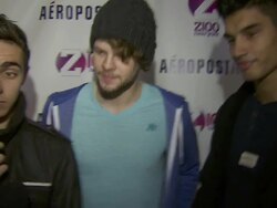 INTERVIEW: The Wanted members share which act they're looking forward to seeing at Jingle Ball, Nathan Sykes says he's looking forward to seeing Taylor Swift who is hot Stock Footage