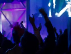 Dancing crowd at concert Stock Footage