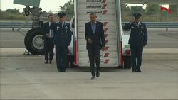 Obama Arrives in New York After Bombing Instructional Video