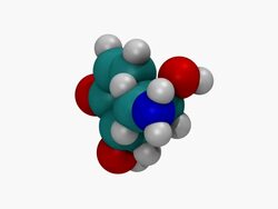 CGI showing space-filling three-dimensional molecular model of norepinephrine Stock Footage