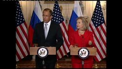 4:3  US Secretary of State Clinton meets Russian FM Lavrov News Clip