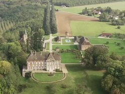 WS AERIAL Shot of Neublons Abergement Chateaux / Rhones Alpes, Monaco Stock Footage